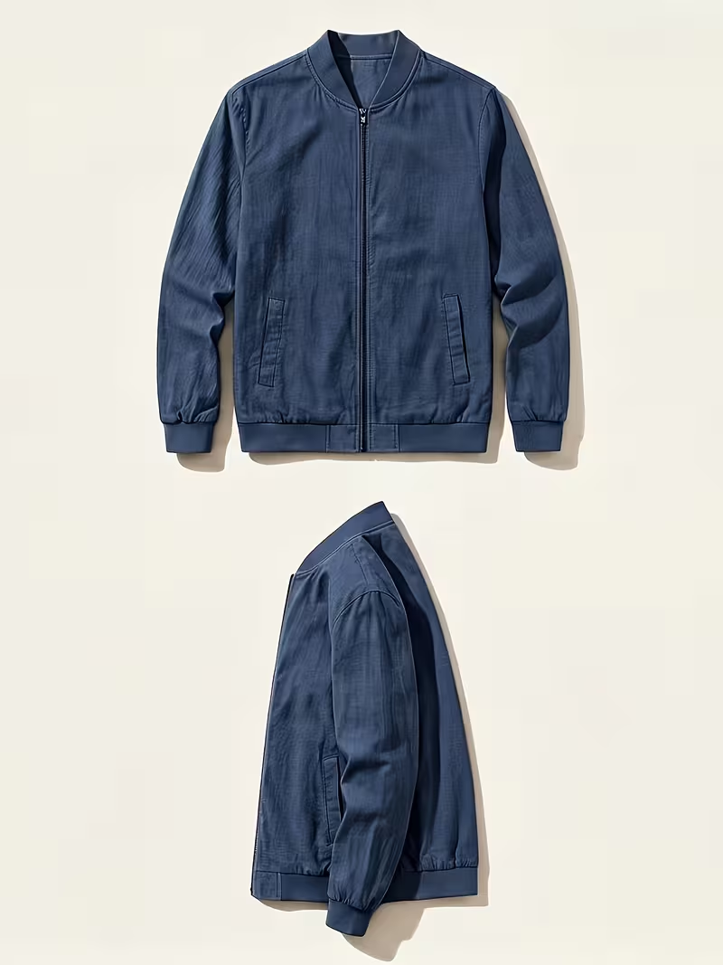 🎁LAST DAY 70% OFF🎁-Men's Lightweight Textured Bomber Jacket -A Simple Layer You’ll Reach For Again and Again