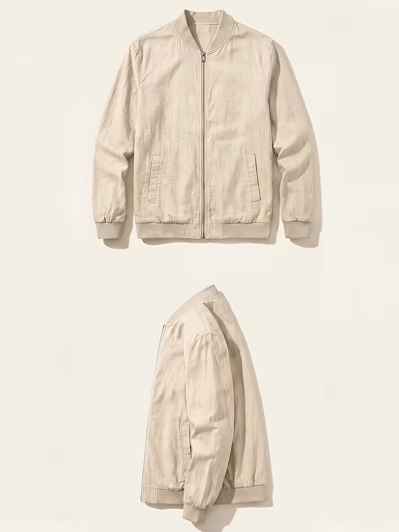 🎁LAST DAY 70% OFF🎁-Men's Lightweight Textured Bomber Jacket -A Simple Layer You’ll Reach For Again and Again