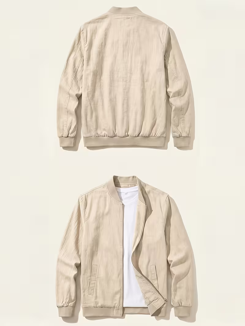 🎁LAST DAY 70% OFF🎁-Men's Lightweight Textured Bomber Jacket -A Simple Layer You’ll Reach For Again and Again