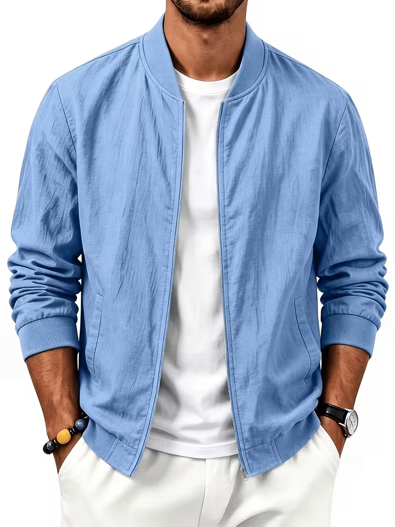 🎁LAST DAY 70% OFF🎁-Men's Lightweight Textured Bomber Jacket -A Simple Layer You’ll Reach For Again and Again