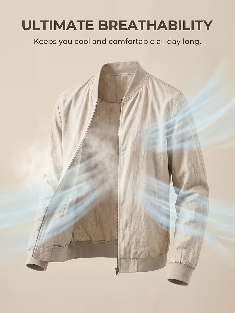 🎁LAST DAY 70% OFF🎁-Men's Lightweight Textured Bomber Jacket -A Simple Layer You’ll Reach For Again and Again