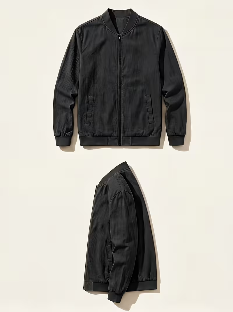🎁LAST DAY 70% OFF🎁-Men's Lightweight Textured Bomber Jacket -A Simple Layer You’ll Reach For Again and Again