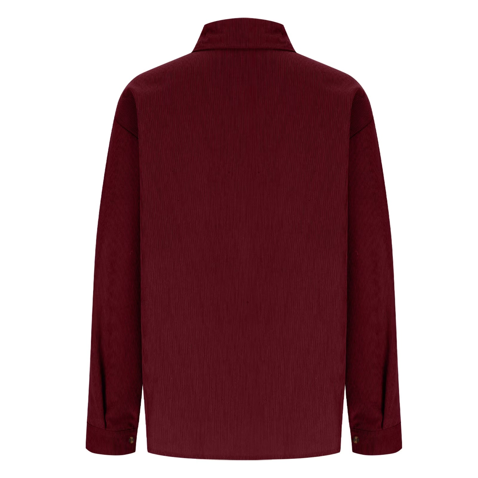 Womens Corduroy Button Down Shirts Casual Long Sleeve Tops Fall Winter Lapel Collar Fashion Loose Fit Cute Blouses with Pocket