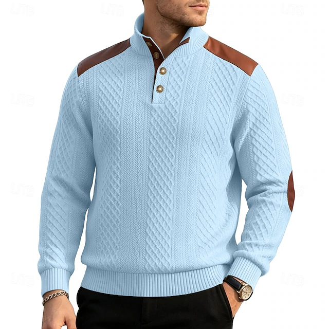 [Copy]Zeloian Retro Solid Color Patchwork Crew Neck Sweatshirt