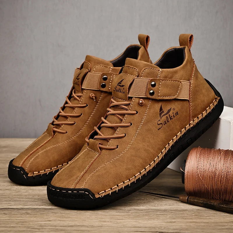 EaseStep™ Leather Sneakers – Soft Comfort & Orthopedic Support
