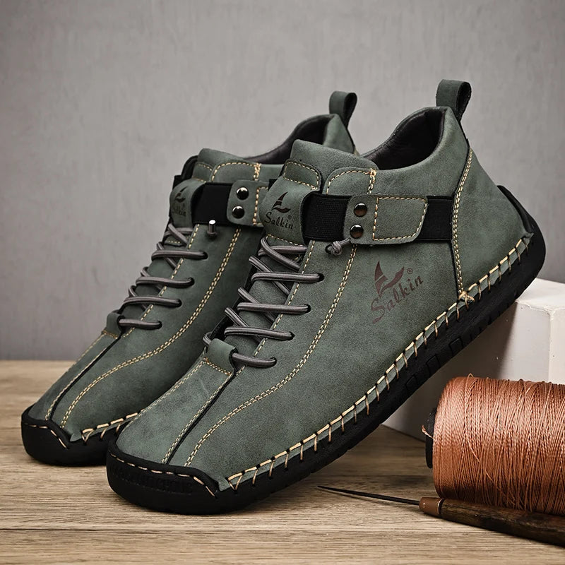 EaseStep™ Leather Sneakers – Soft Comfort & Orthopedic Support