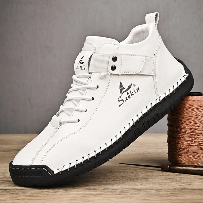 EaseStep™ Leather Sneakers – Soft Comfort & Orthopedic Support