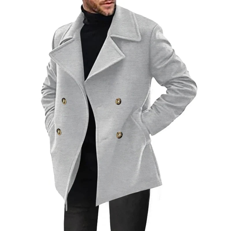 WINTER OUTFITS New Trendy-Mens Double Breasted Warm Fall Winter Formal Casual Outerwear 