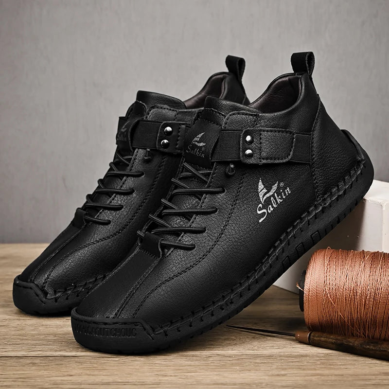 EaseStep™ Leather Sneakers – Soft Comfort & Orthopedic Support