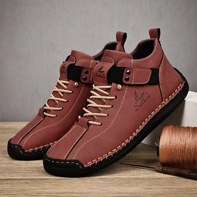 EaseStep™ Leather Sneakers – Soft Comfort & Orthopedic Support