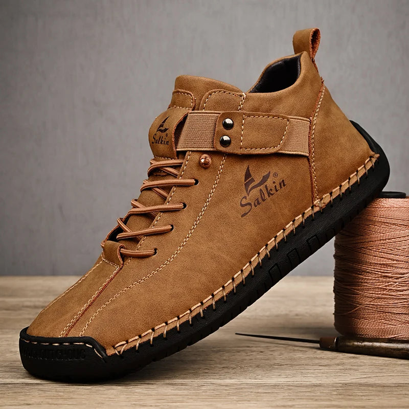 EaseStep™ Leather Sneakers – Soft Comfort & Orthopedic Support