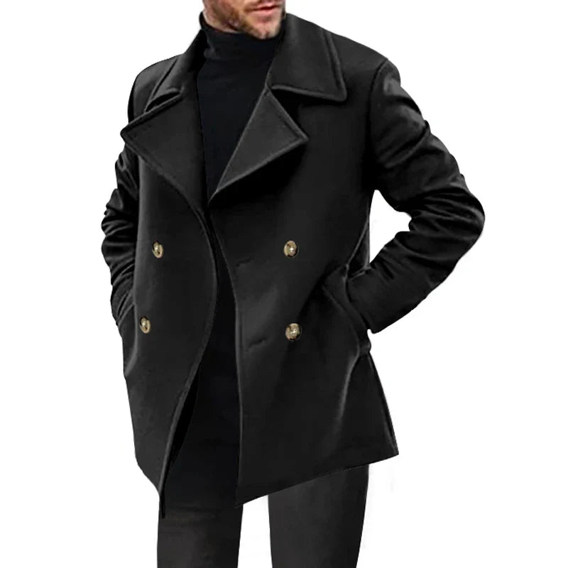WINTER OUTFITS New Trendy-Mens Double Breasted Warm Fall Winter Formal Casual Outerwear 