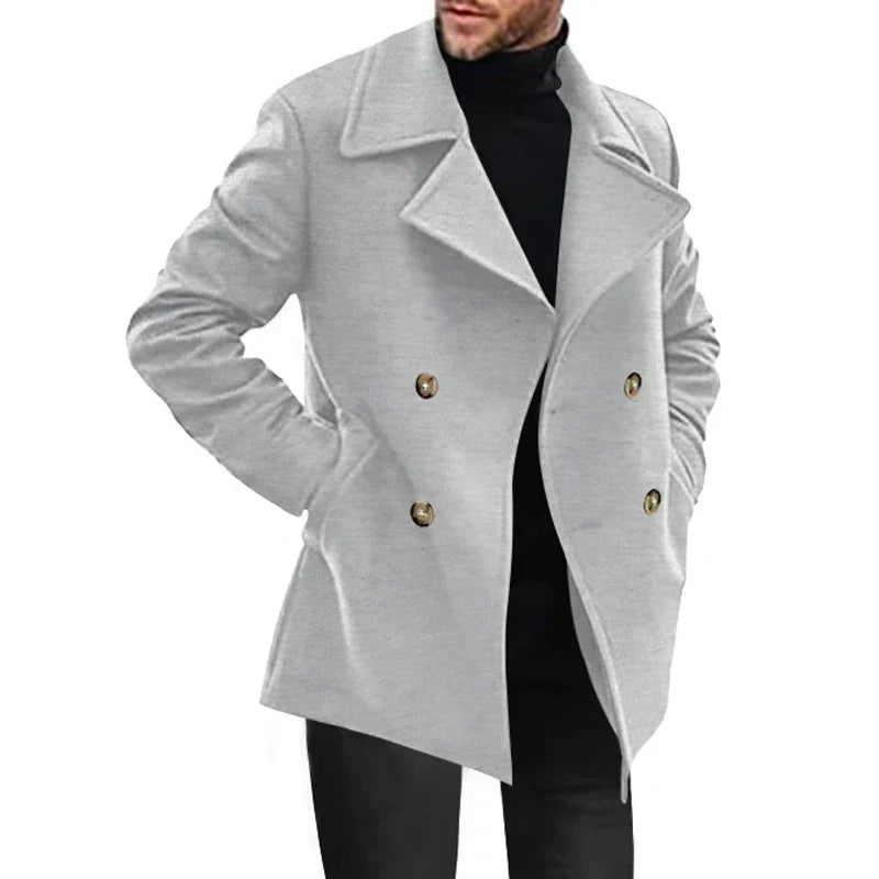 WINTER OUTFITS New Trendy-Mens Double Breasted Warm Fall Winter Formal Casual Outerwear 