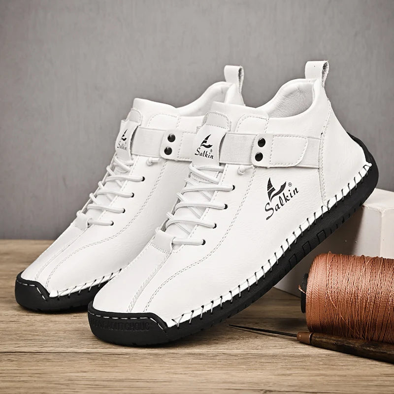 EaseStep™ Leather Sneakers – Soft Comfort & Orthopedic Support