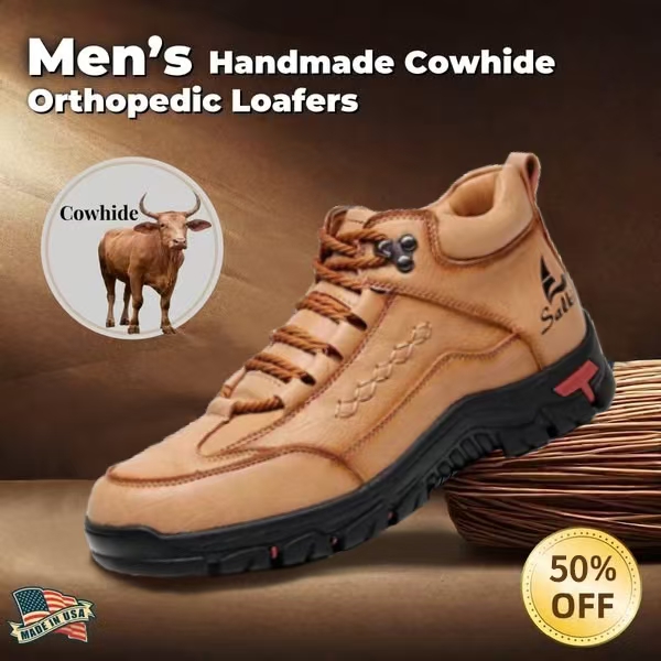 Men's Handcrafted Genuine Leather Orthopedic Arch Support Boots