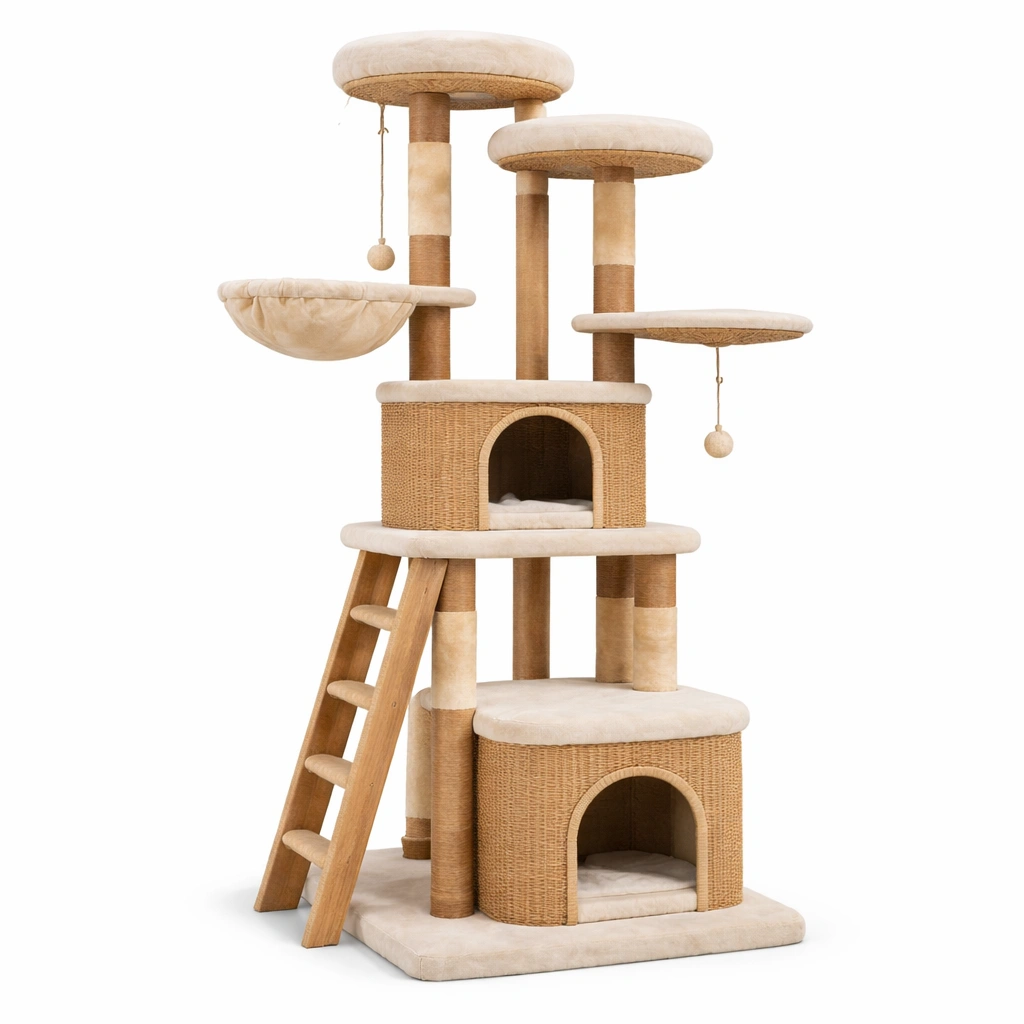 Árbol para gatos de madera y sisal-nesttino