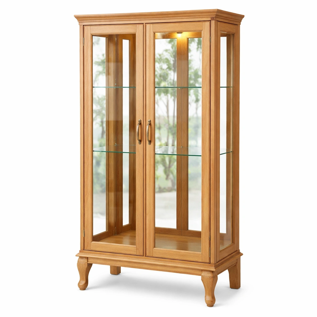 Vitrina de madera con vidrio templado 140x80x40 cm-nesttino