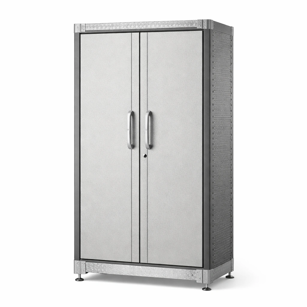 Armario de garaje metálico de acero galvanizado gris-nesttino