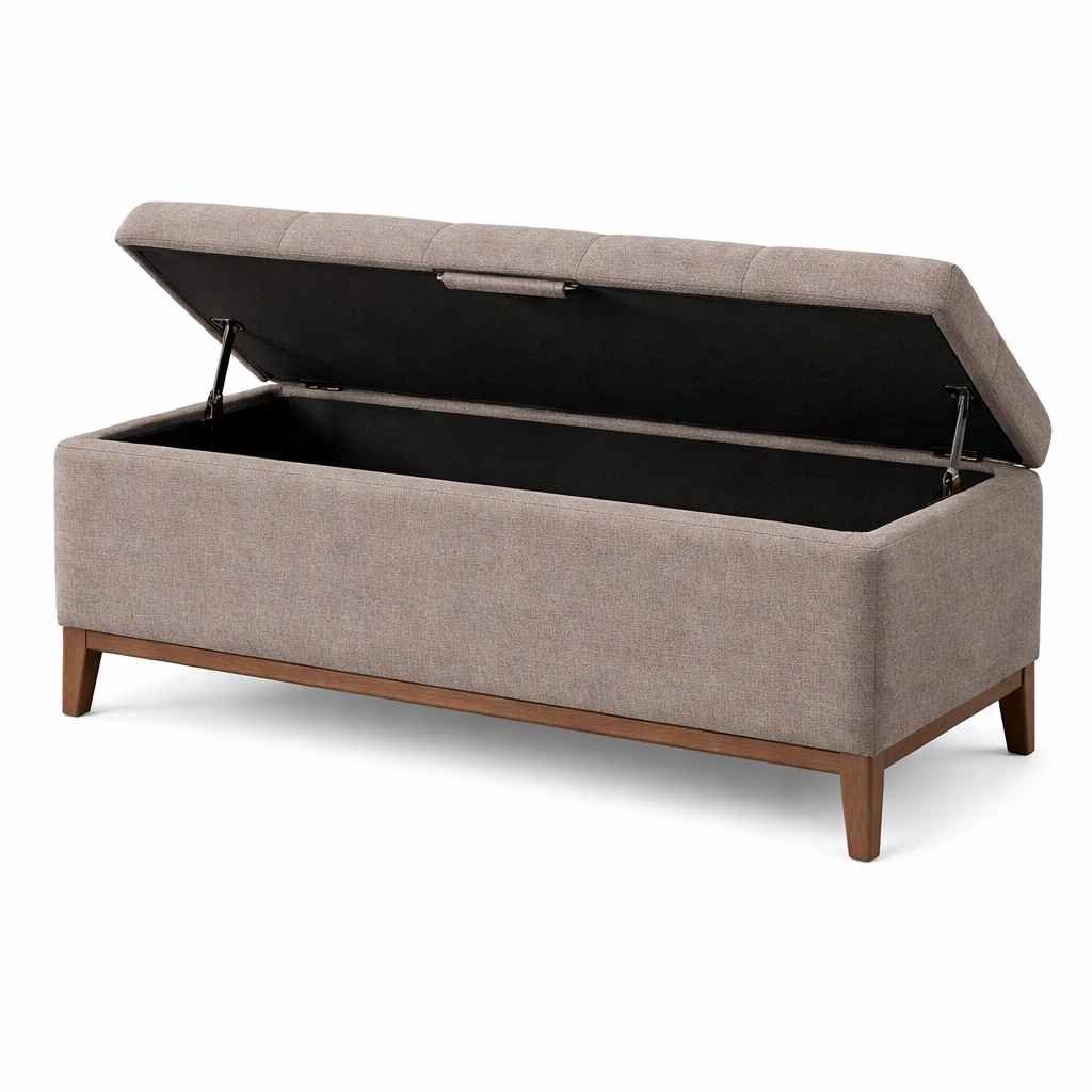 Banco con almacenamiento de madera y poliéster 120x40x45 cm-nesttino