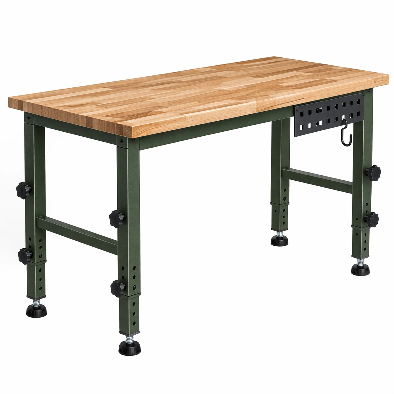 Banco de trabajo de roble y acero ajustable-nesttino