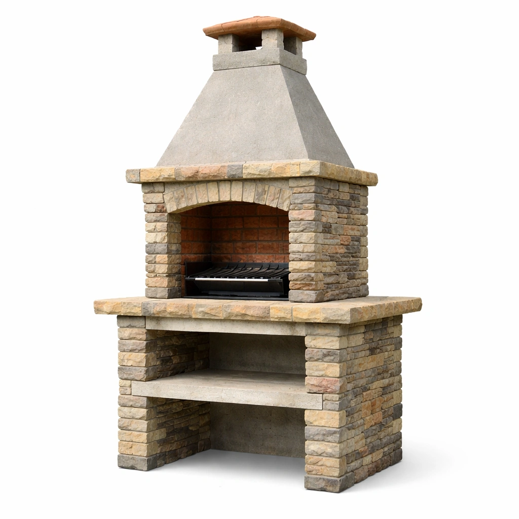 Barbacoa de piedra y concreto-nesttino