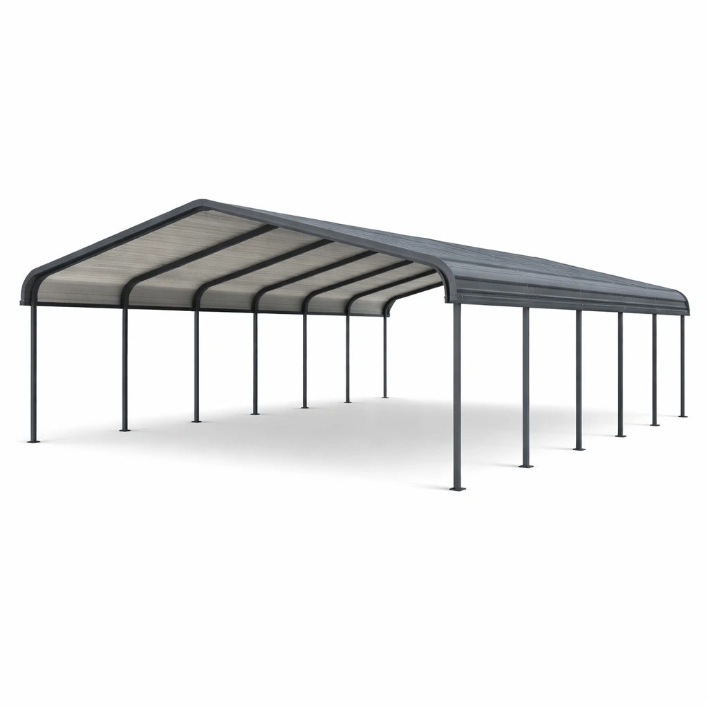 Cochera metálica con techo de policarbonato-nestzena