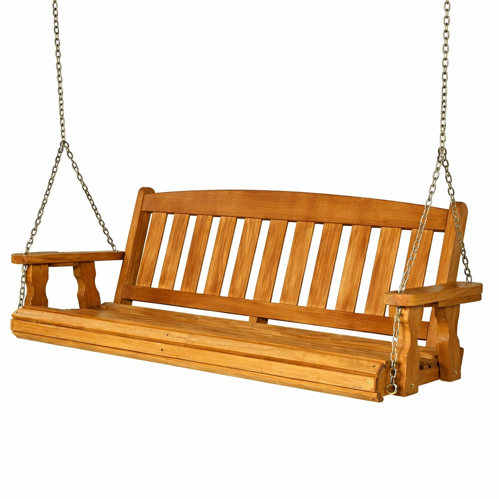 Columpio de porche colgante de madera de roble-nestzena