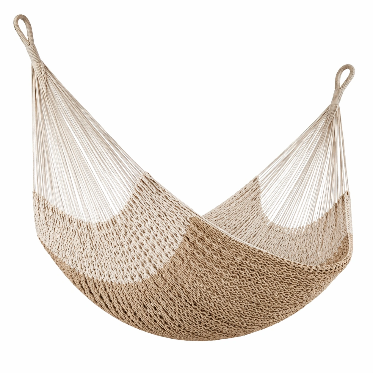 Hamaca de algodón tejido a mano 200x150 cm beige-nestzena