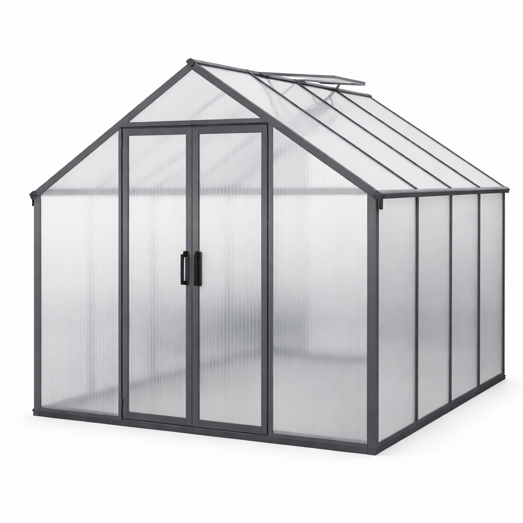 Invernadero de aluminio con paneles de policarbonato 310x185x195 cm-nestzena