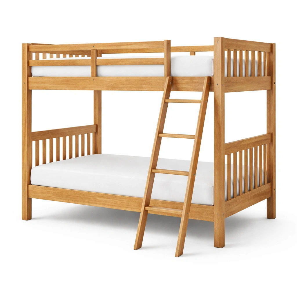 Litera de madera de roble con escalera-nestzena