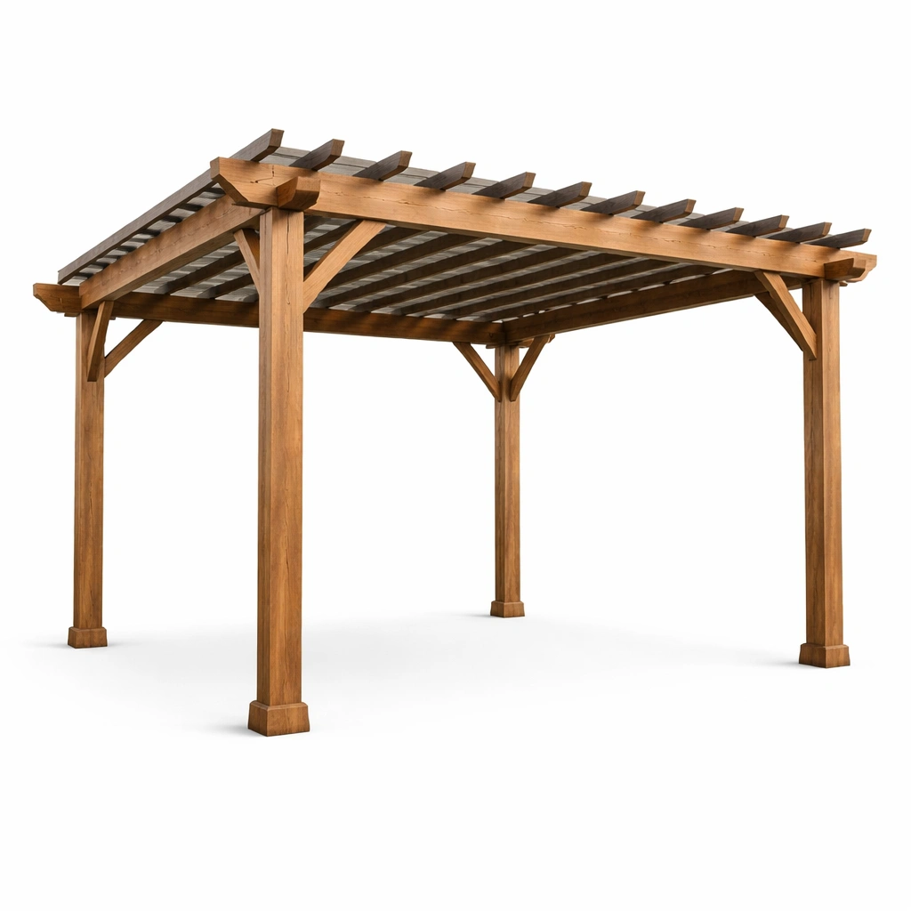 Pérgola de madera de pino para exteriores con tratamiento UV-nestzena