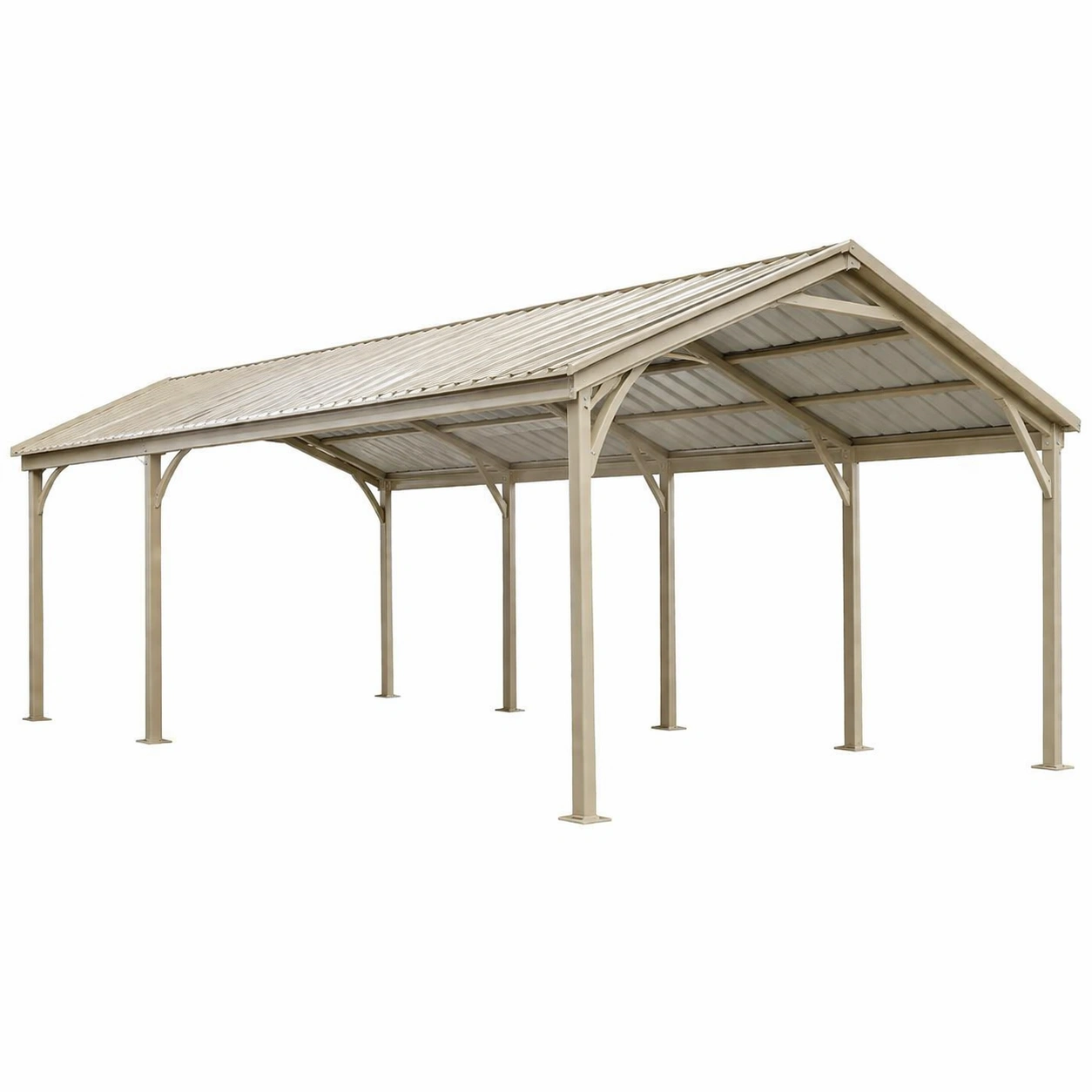 Cochera de metal beige 600x300x300 cm-homlirio