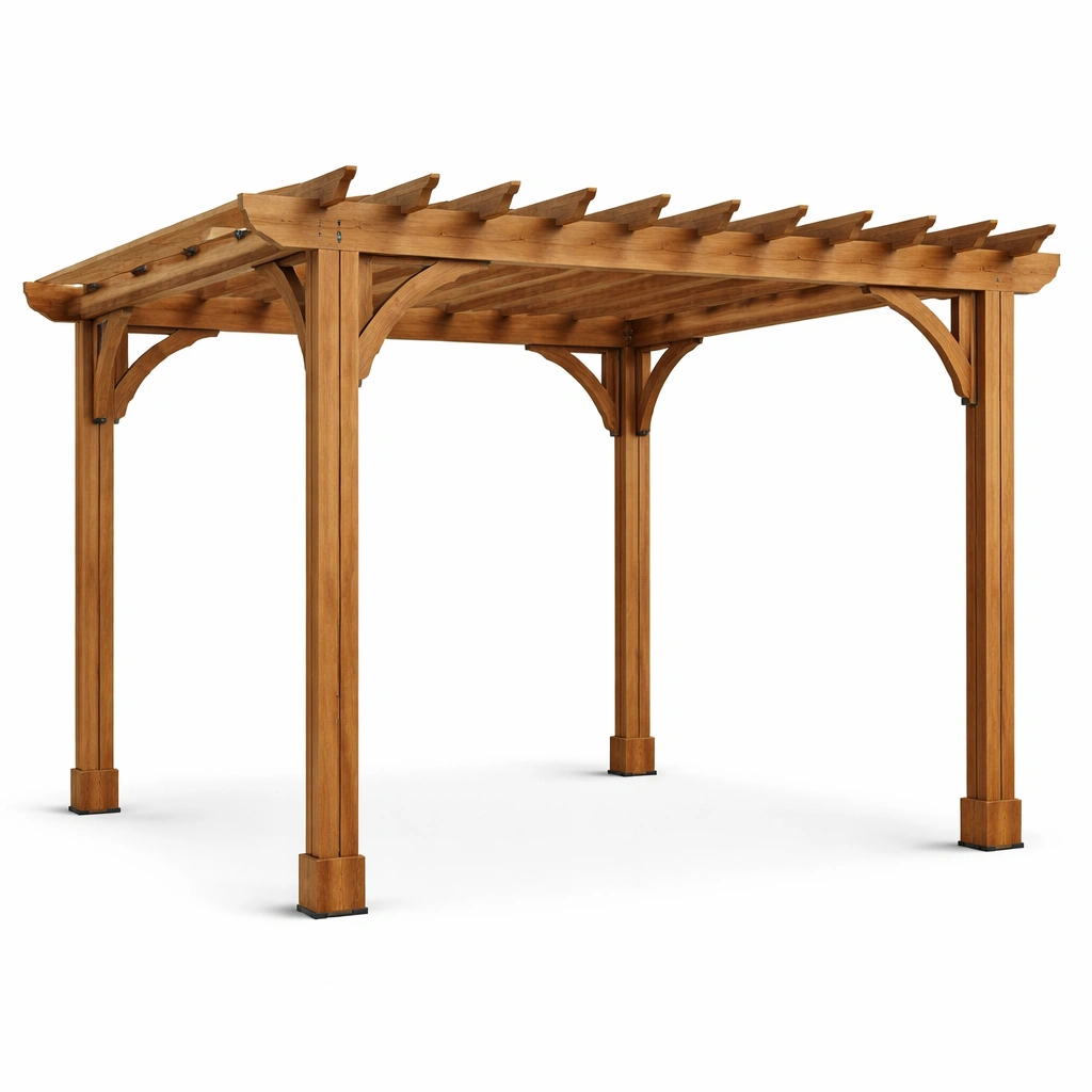 Pérgola de madera de cedro para exterior 300x300x240 cm-homlirio