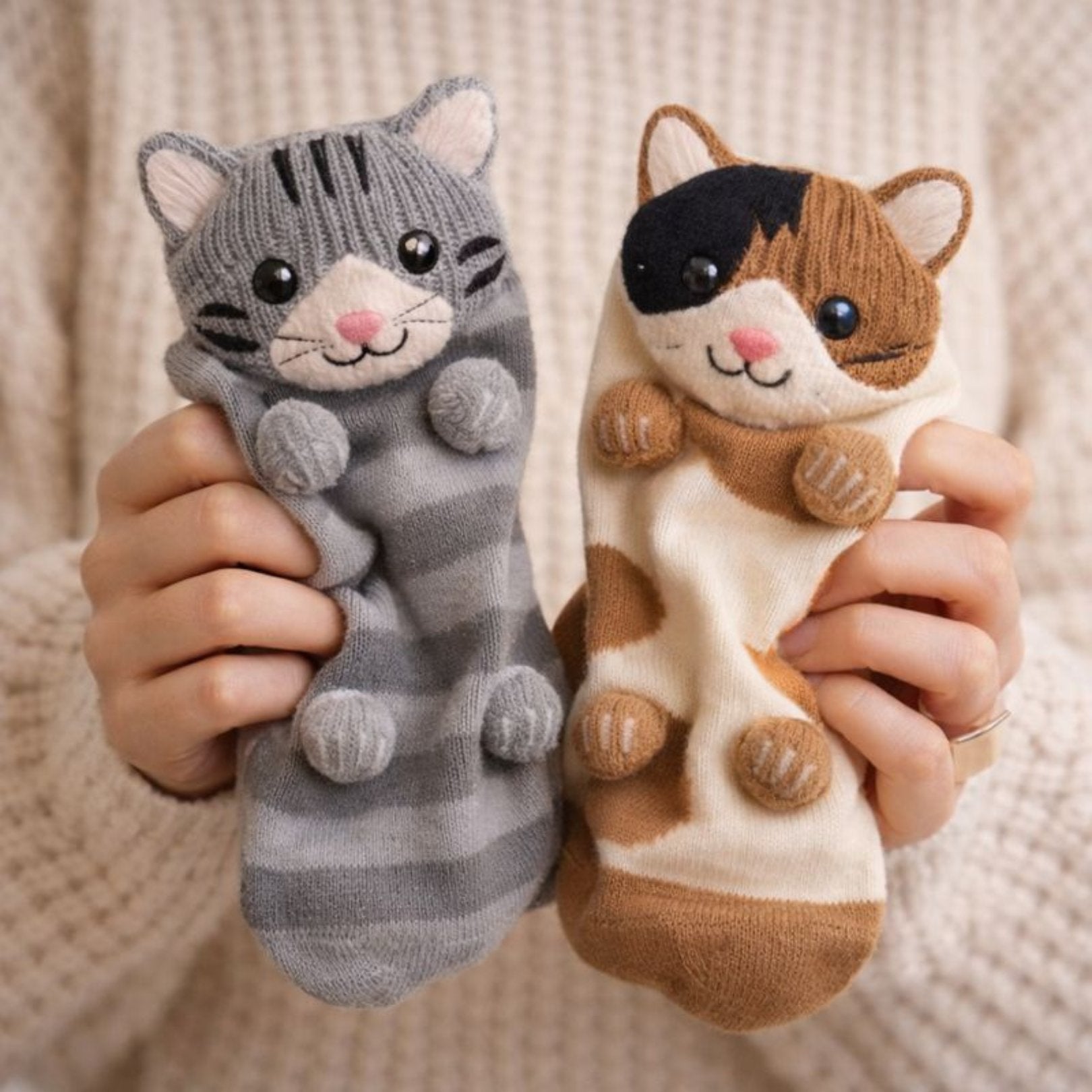  Chaussettes MOVALINE pour femmes et hommes – Adorables chats et chiens – Taille unique unisexe