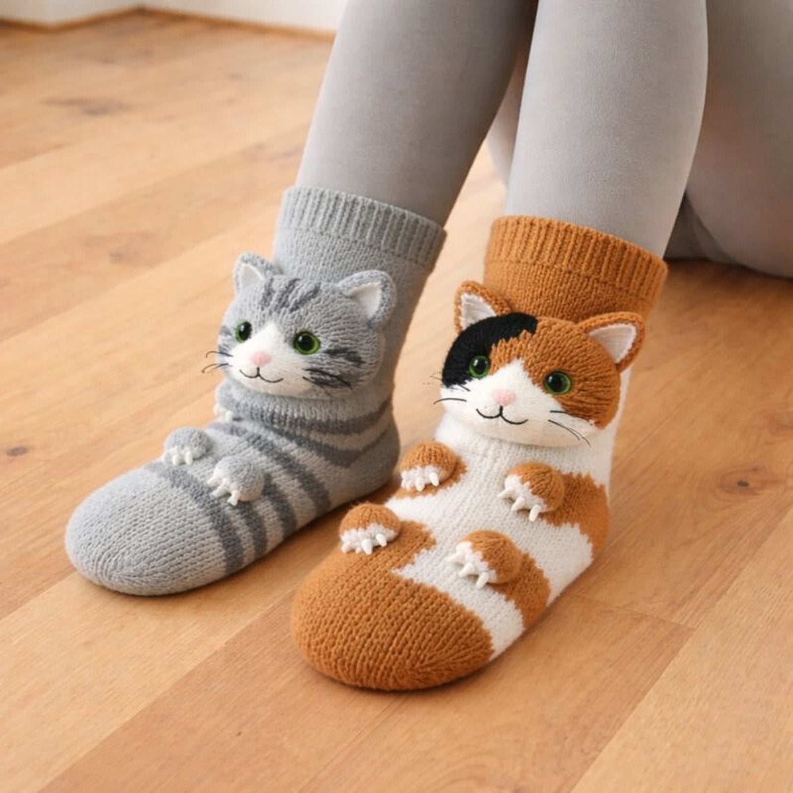  Chaussettes MOVALINE pour femmes et hommes – Adorables chats et chiens – Taille unique unisexe