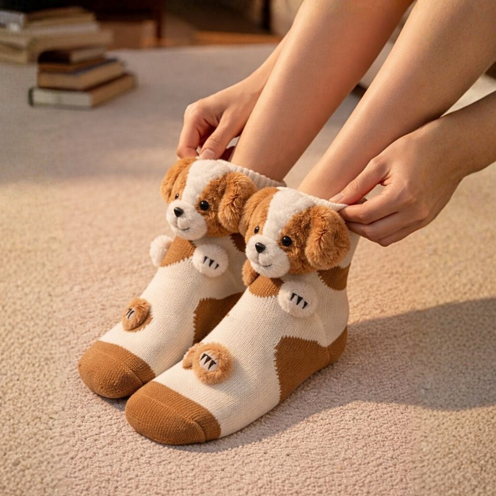  Chaussettes MOVALINE pour femmes et hommes – Adorables chats et chiens – Taille unique unisexe