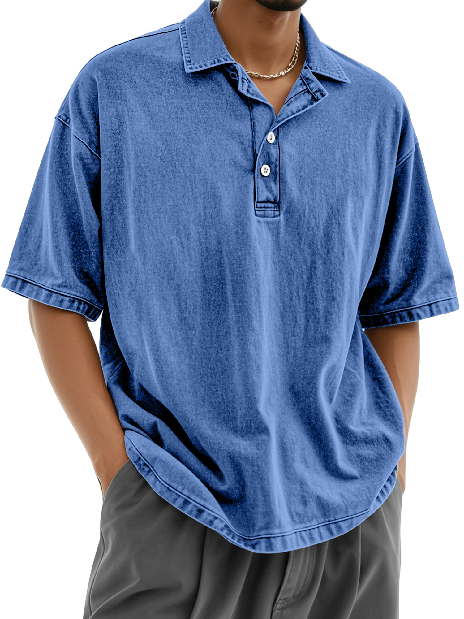 Men's Casual Retro Everyday Button Lapel Short Sleeve Polo Shirt