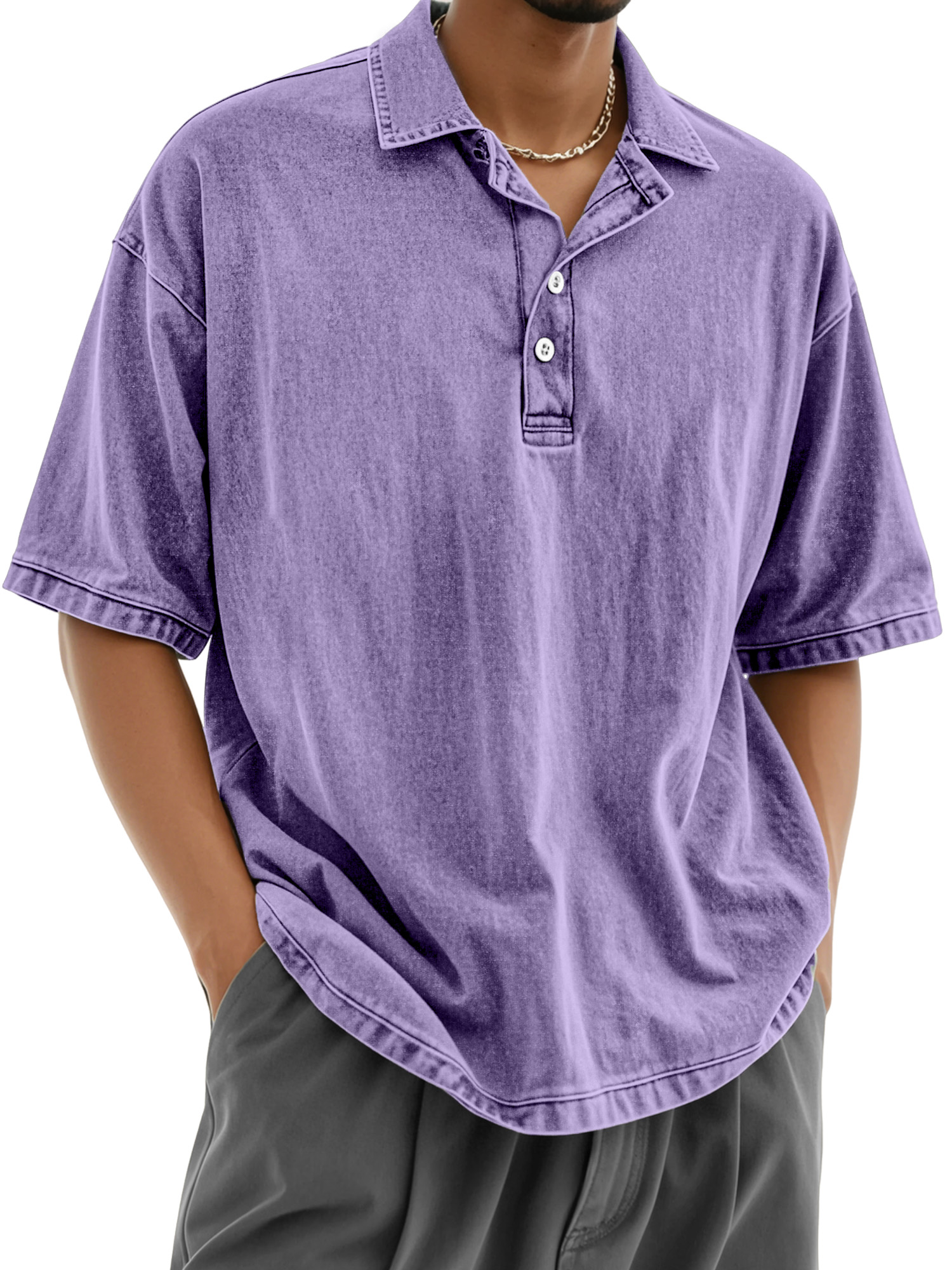 Men's Casual Retro Everyday Button Lapel Short Sleeve Polo Shirt