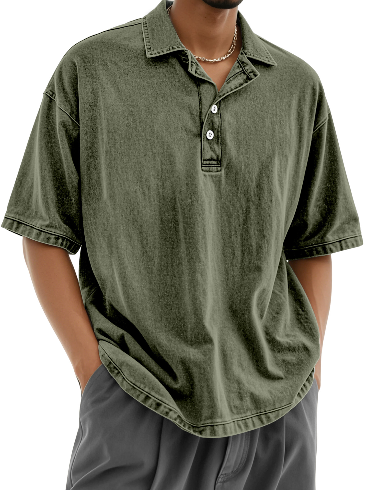 Men's Casual Retro Everyday Button Lapel Short Sleeve Polo Shirt