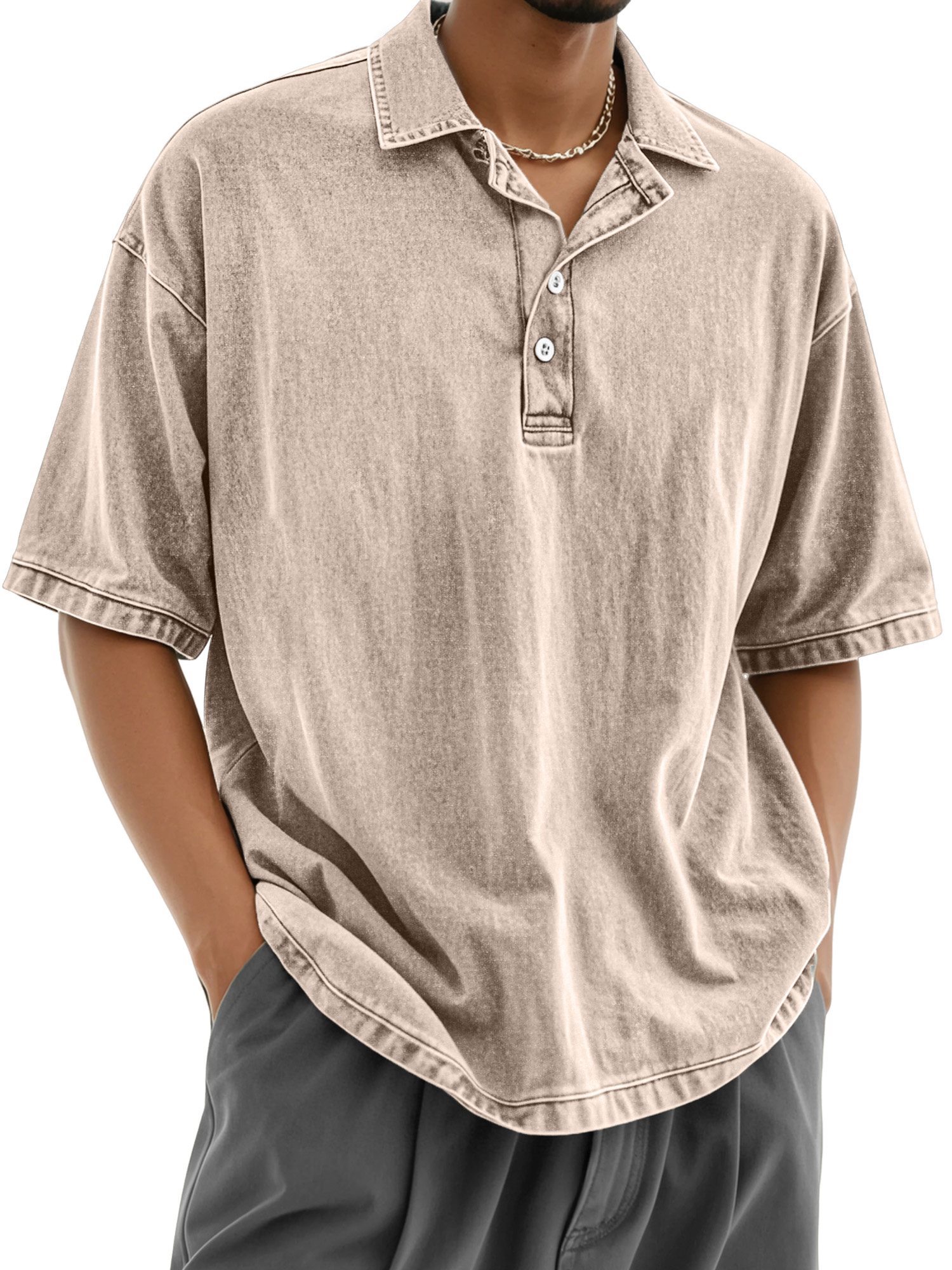 Men's Casual Retro Everyday Button Lapel Short Sleeve Polo Shirt