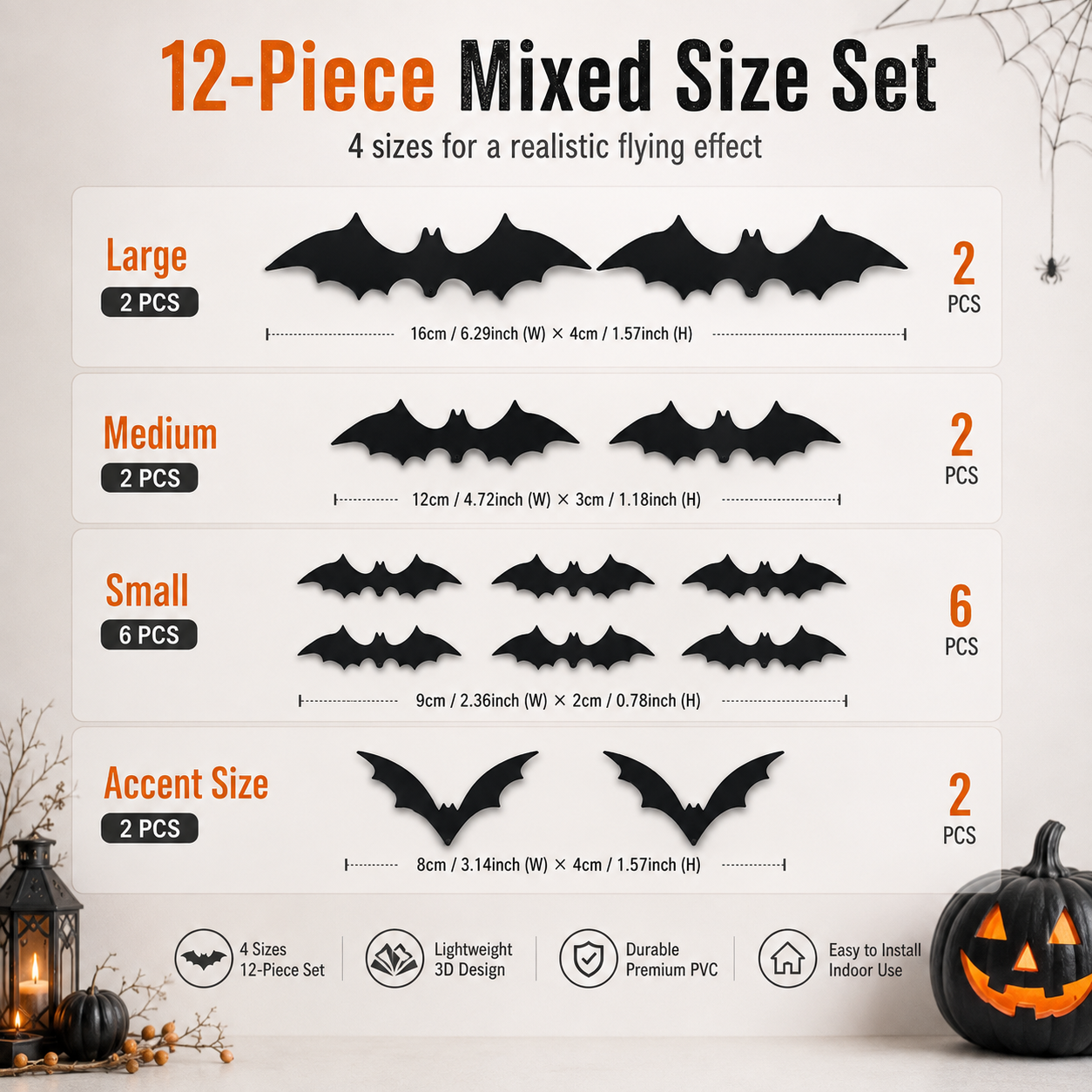 LED Halloween Bat Wall Decor – Colorful Glowing Flying Bats