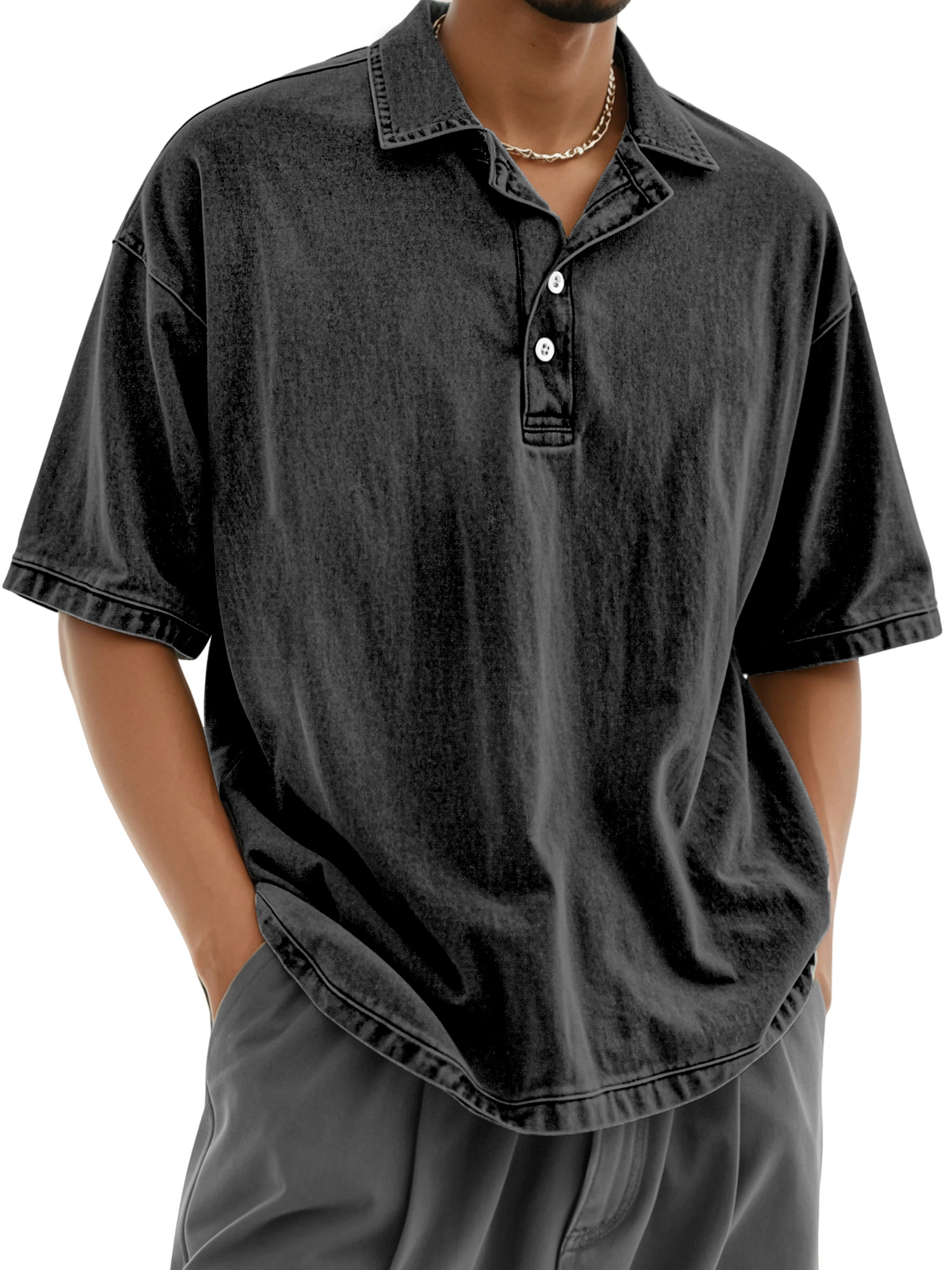 Men's Casual Retro Everyday Button Lapel Short Sleeve Polo Shirt