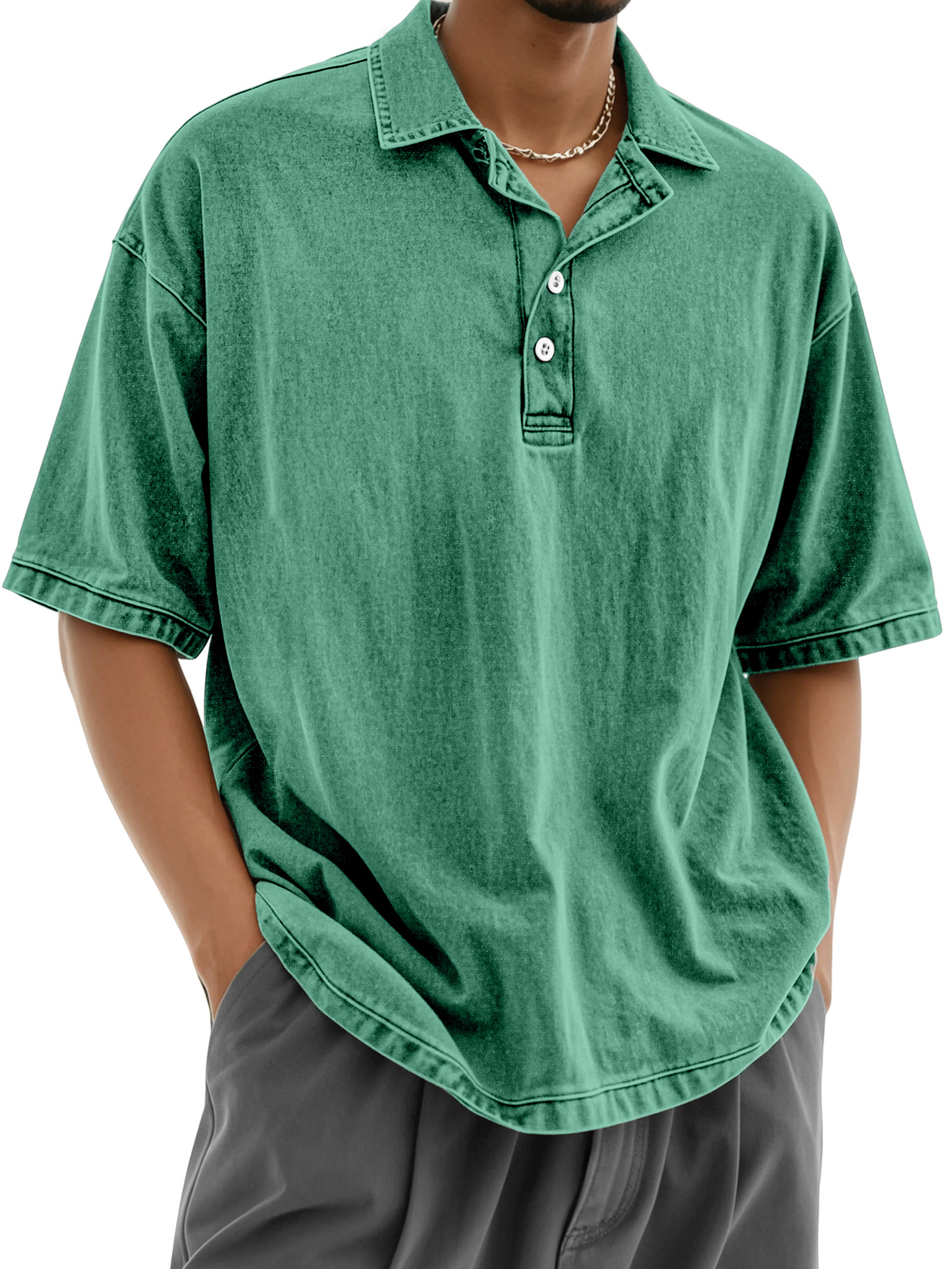 Men's Casual Retro Everyday Button Lapel Short Sleeve Polo Shirt