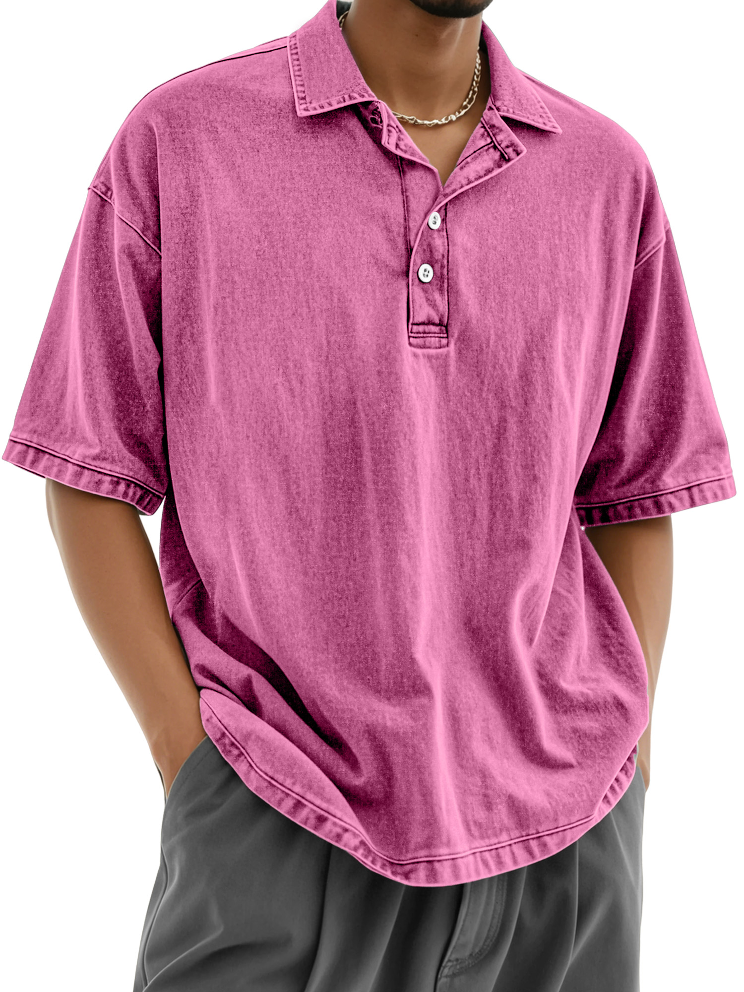 Men's Casual Retro Everyday Button Lapel Short Sleeve Polo Shirt