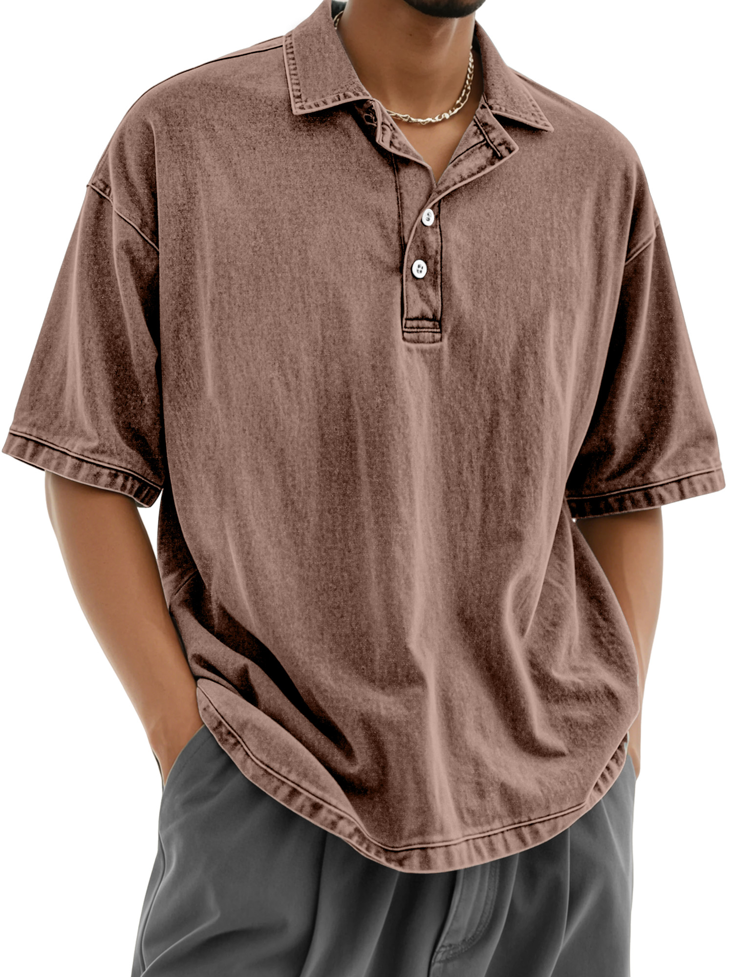 Men's Casual Retro Everyday Button Lapel Short Sleeve Polo Shirt