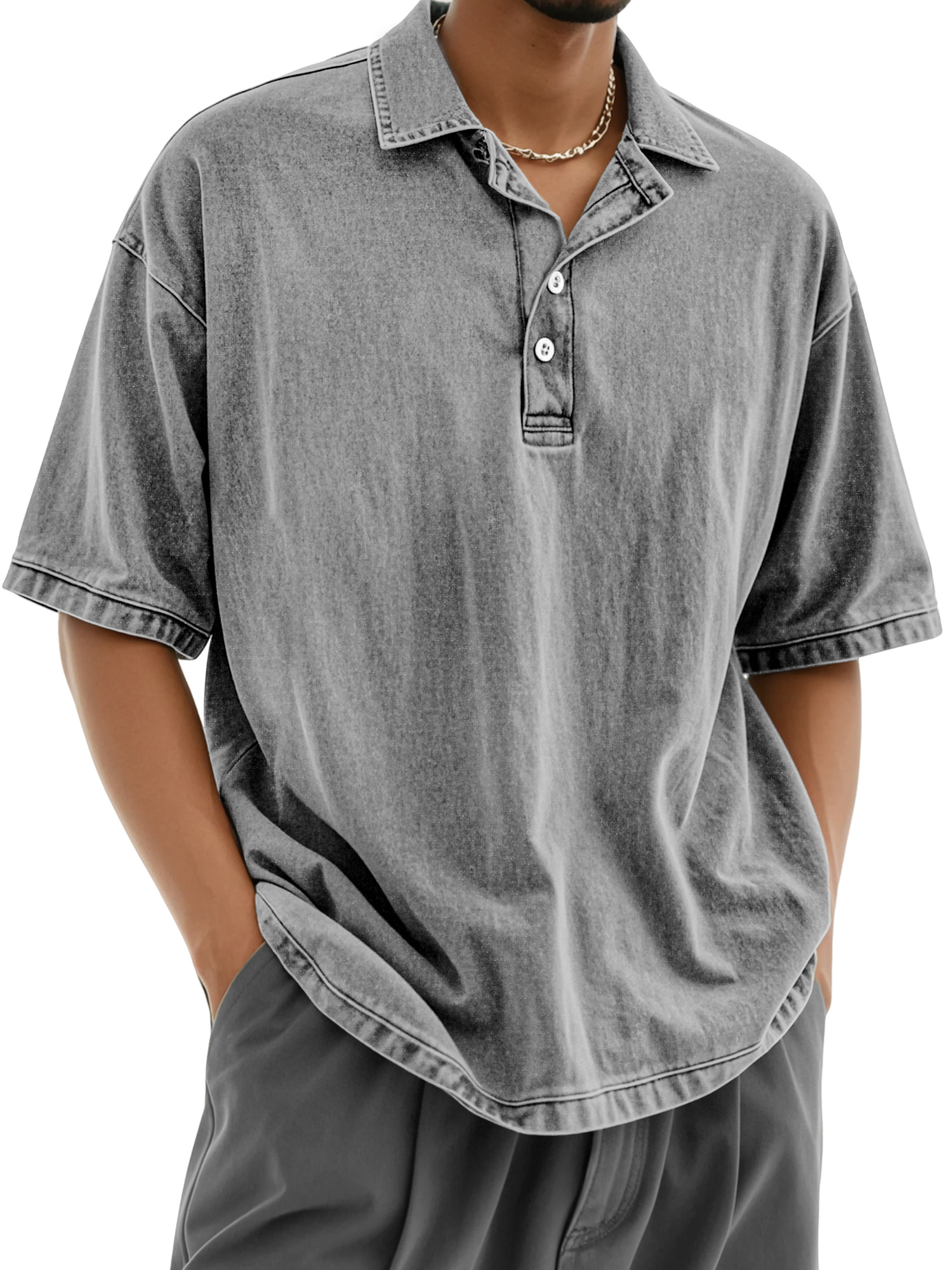Men's Casual Retro Everyday Button Lapel Short Sleeve Polo Shirt