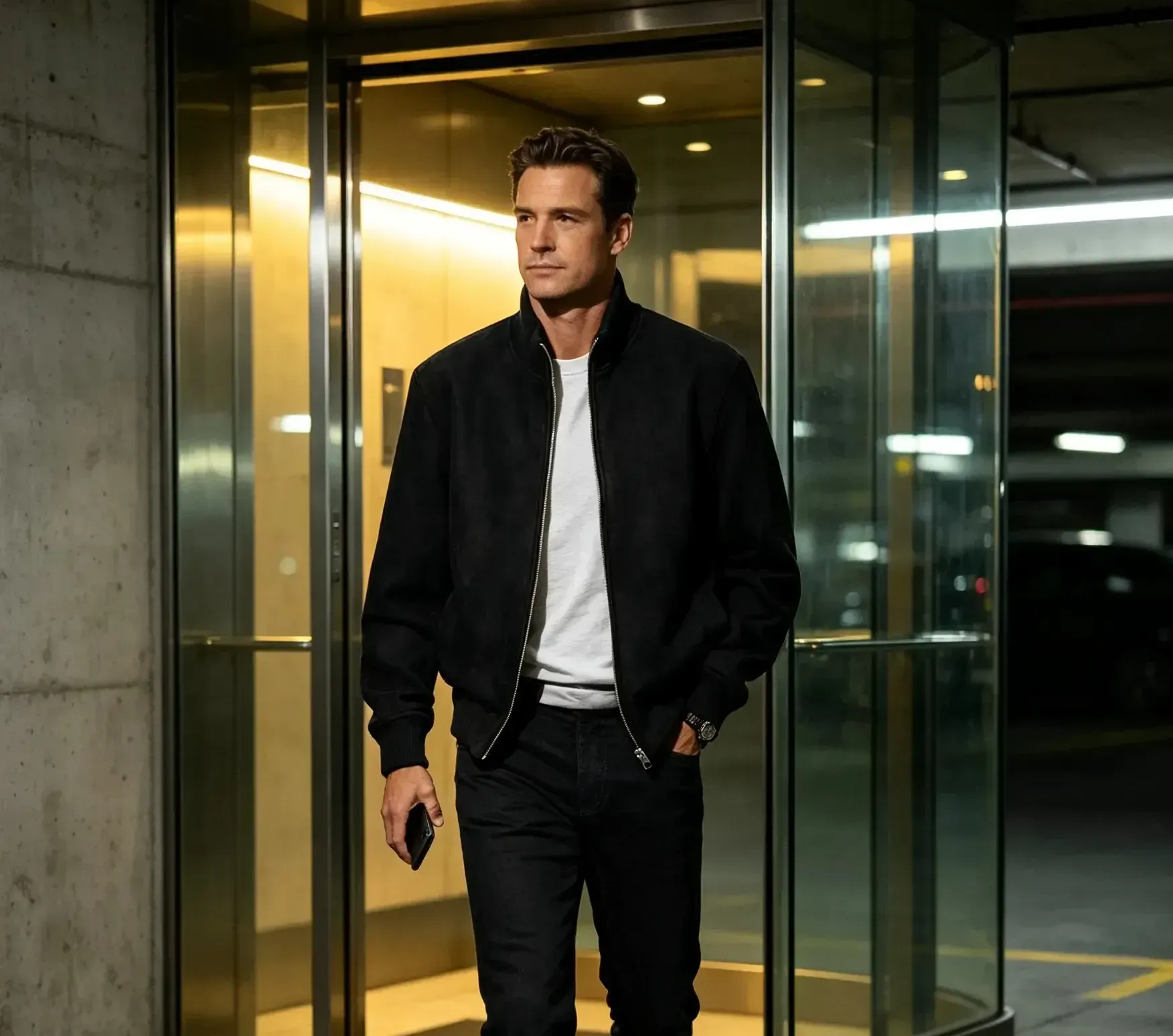 Men's suede jacket casual outfit