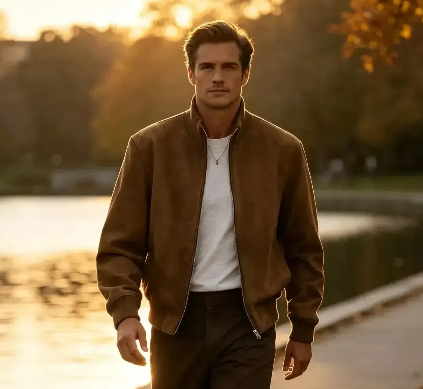 Men's suede jacket everyday outfit