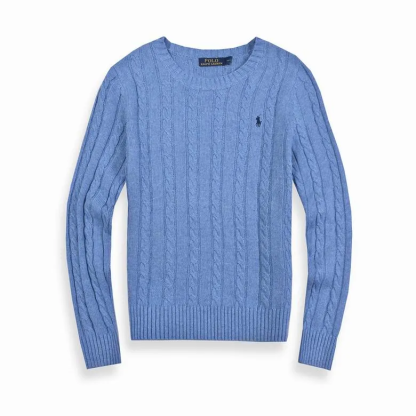POLO Cable-Knit Cotton Crew Neck Sweater