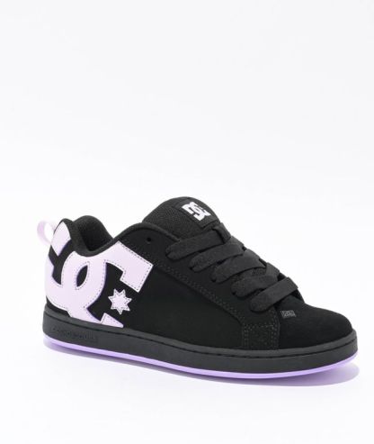 DC Kids Court Graffik Puff Black & Pink Skate Shoes